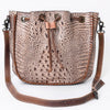 ADBG975 American Darling Crocodile Embossed Western Leather Bucket Bag