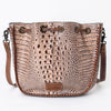 ADBG975 American Darling Crocodile Embossed Western Leather Bucket Bag