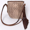 ADBG977 American Darling Fringed Western Leather Tote Bag - Crocodile Embossed