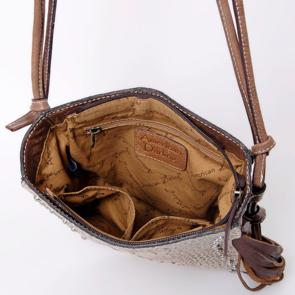 ADBG977 American Darling Fringed Western Leather Tote Bag - Crocodile Embossed