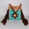ADBG980B American Darling Hand Tooled Western Leather Shoulder Bag with Fringes