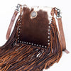 ADBG981 Hair-On Cowhide Leather Crossbody Fringe Bag Western Handcrafted by American Darling