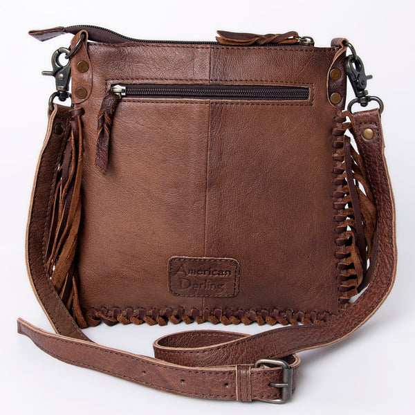 ADBG981 Hair-On Cowhide Leather Crossbody Fringe Bag Western Handcrafted by American Darling