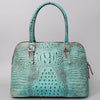 ADBG986 Croc Embossed Leather Western Tote Bag Structured Handbag by American Darling