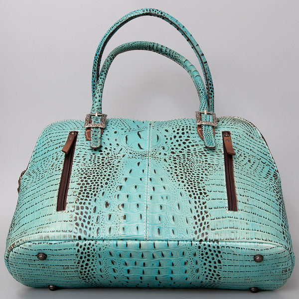 ADBG986 Croc Embossed Leather Western Tote Bag Structured Handbag by American Darling