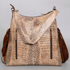 ADBG992 American Darling Crocodile Embossed Western Leather Shoulder Bag with Fringes