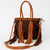 ADBGD146 American Darling Western Leather Tote Bag - Basket Weave Fringed Handcrafted Purse