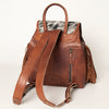ADBG997 American Darling Western Leather Backpack with Hair-On Cowhide and Fringes