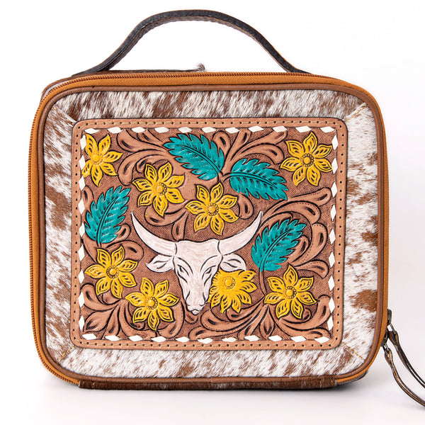 ADBGA300 American Darling Western Hand Tooled Leather Hair-On Cowhide Jewelry Case