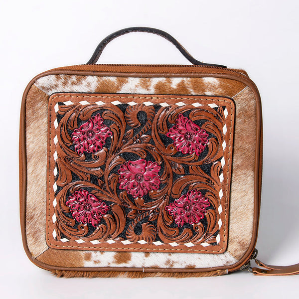 ADBGA300 American Darling Western Hand Tooled Leather Hair-On Cowhide Jewelry Case