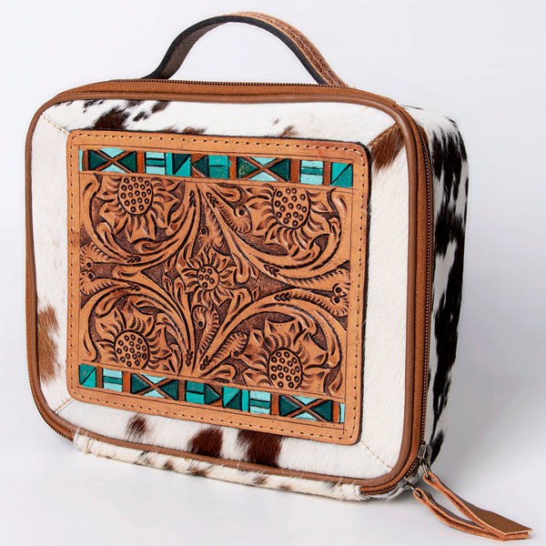 ADBGA300 American Darling Western Hand Tooled Leather Hair-On Cowhide Jewelry Case