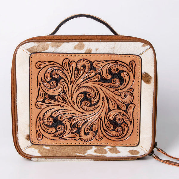 ADBGA300 American Darling Western Hand Tooled Leather Hair-On Cowhide Jewelry Case