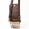 ADBGF110 Western Cellphone Holder - Genuine Leather Bag with Hair-On Hide & Tooling