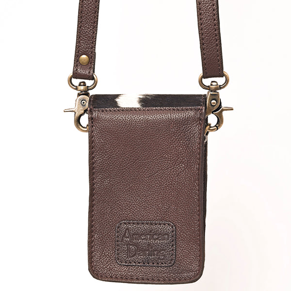 ADBGF110 Western Cellphone Holder - Genuine Leather Bag with Hair-On Hide & Tooling