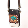 ADBGF110 Western Cellphone Holder - Genuine Leather Bag with Hair-On Hide & Tooling