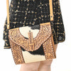LC-ADBGZ651 Hand-Tooled Leather and Cowhide Crossbody Bag - Western Cowgirl Shoulder Purse