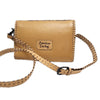 LC-ADBGZ657 Tooled Leather Crossbody Wallet with Floral Design and Braided Strap - Western Cowgirl Purse