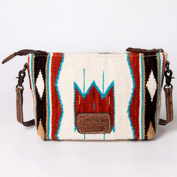 ADBG1001 American Darling Handwoven Saddle Blanket Western Crossbody Bag Genuine Leather