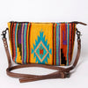 ADBG1001 American Darling Handwoven Saddle Blanket Western Crossbody Bag Genuine Leather