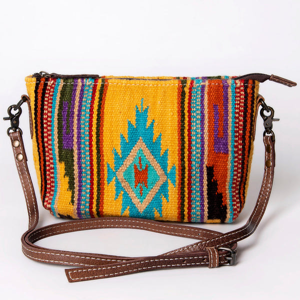 ADBG1001 American Darling Handwoven Saddle Blanket Western Crossbody Bag Genuine Leather
