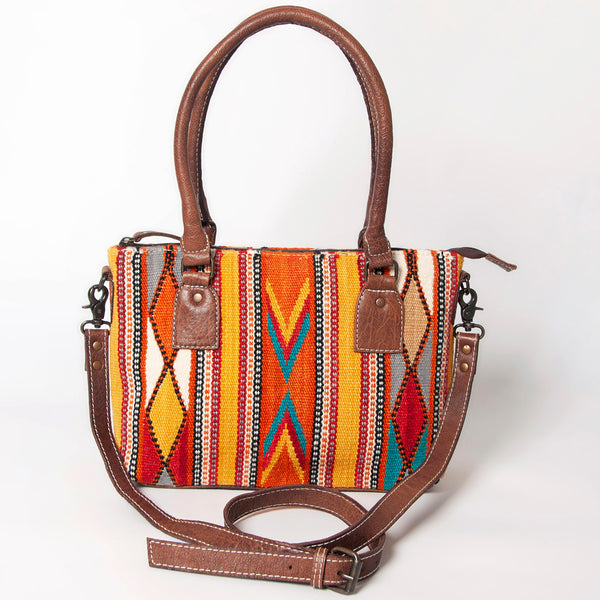 ADBG1004 American Darling Western Saddle Blanket Tote Bag Genuine Leather Trim