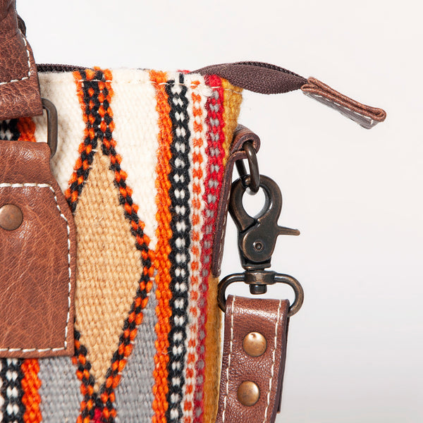 ADBG1004 American Darling Western Saddle Blanket Tote Bag Genuine Leather Trim