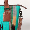 ADBG1004 American Darling Western Saddle Blanket Tote Bag Genuine Leather Trim