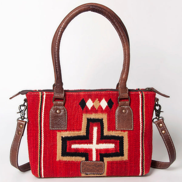 ADBG1004 American Darling Western Saddle Blanket Tote Bag Genuine Leather Trim
