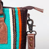 ADBG1004 American Darling Western Saddle Blanket Tote Bag Genuine Leather Trim