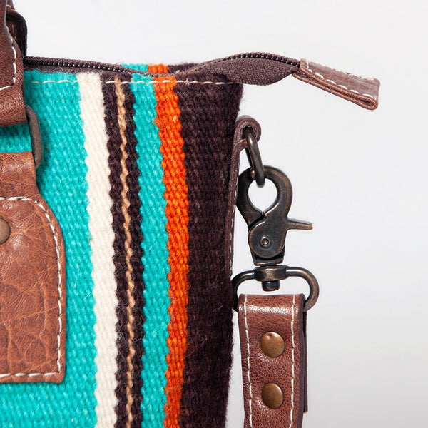 ADBG1004 American Darling Western Saddle Blanket Tote Bag Genuine Leather Trim
