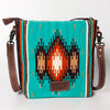 ADBG1006 American Darling Handwoven Saddle Blanket Large Crossbody Bag Genuine Leather