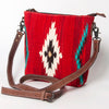 ADBG1006 American Darling Handwoven Saddle Blanket Large Crossbody Bag Genuine Leather