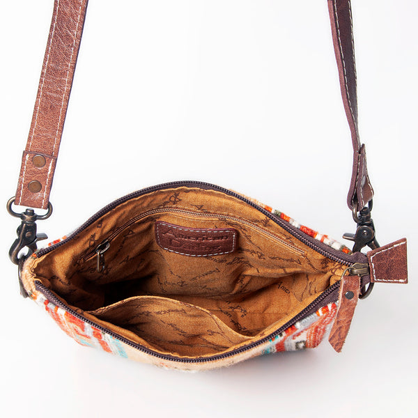 ADBG1006 American Darling Handwoven Saddle Blanket Large Crossbody Bag Genuine Leather