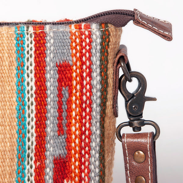 ADBG1006 American Darling Handwoven Saddle Blanket Large Crossbody Bag Genuine Leather