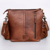 ADBG1007 American Darling Handwoven Saddle Blanket Fringe Crossbody Bag Genuine Leather