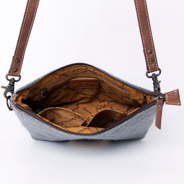 ADBG1008 American Darling Handwoven Saddle Blanket Crossbody Bag Genuine Leather Trim
