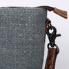 ADBG1008 American Darling Handwoven Saddle Blanket Crossbody Bag Genuine Leather Trim