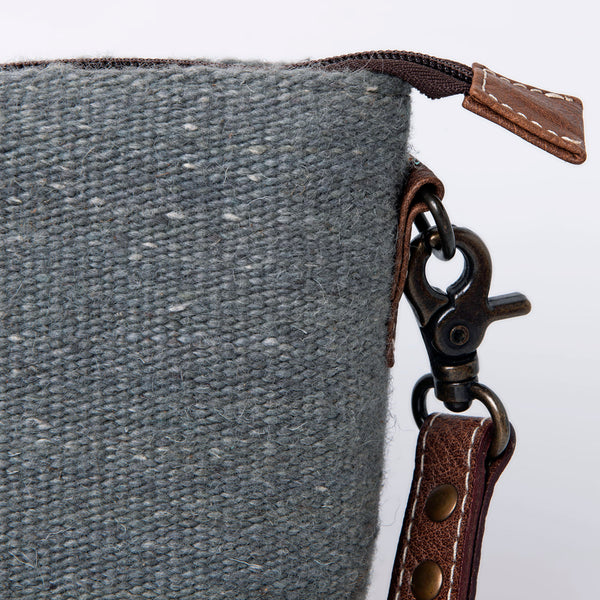 ADBG1008 American Darling Handwoven Saddle Blanket Crossbody Bag Genuine Leather Trim