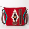 ADBG1009 American Darling Handwoven Saddle Blanket Crossbody Bag Genuine Leather