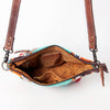 ADBG1009 American Darling Handwoven Saddle Blanket Crossbody Bag Genuine Leather