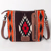 ADBG1009 American Darling Handwoven Saddle Blanket Crossbody Bag Genuine Leather