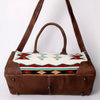 ADBG1012 American Darling Handwoven Saddle Blanket Leather Duffle Bag Western Travel Tote