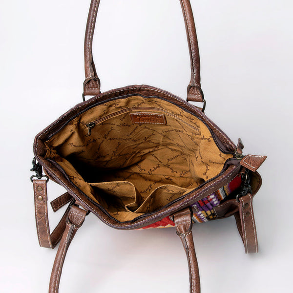 ADBG1013 American Darling Handwoven Saddle Blanket Leather Tote Bag Western Style