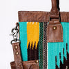 ADBG1013 American Darling Handwoven Saddle Blanket Leather Tote Bag Western Style