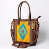 ADBG1013 American Darling Handwoven Saddle Blanket Leather Tote Bag Western Style