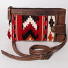 ADBG1014 American Darling Handwoven Saddle Blanket Leather Small Crossbody HandBag Western Style