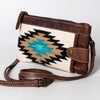 ADBG1014 American Darling Handwoven Saddle Blanket Leather Small Crossbody HandBag Western Style