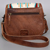 ADBG1015 American Darling Handwoven Saddle Blanket Leather Crossbody Bag Western Flap Purse
