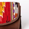 ADBG1016 American Darling Handwoven Saddle Blanket Leather Small Crossbody Bag Western Flap Purse
