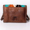 ADBG1016 American Darling Handwoven Saddle Blanket Leather Small Crossbody Bag Western Flap Purse
